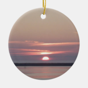 sunset Humboldt Bay Eureka California by Gregory V Ceramic Tree Decoration