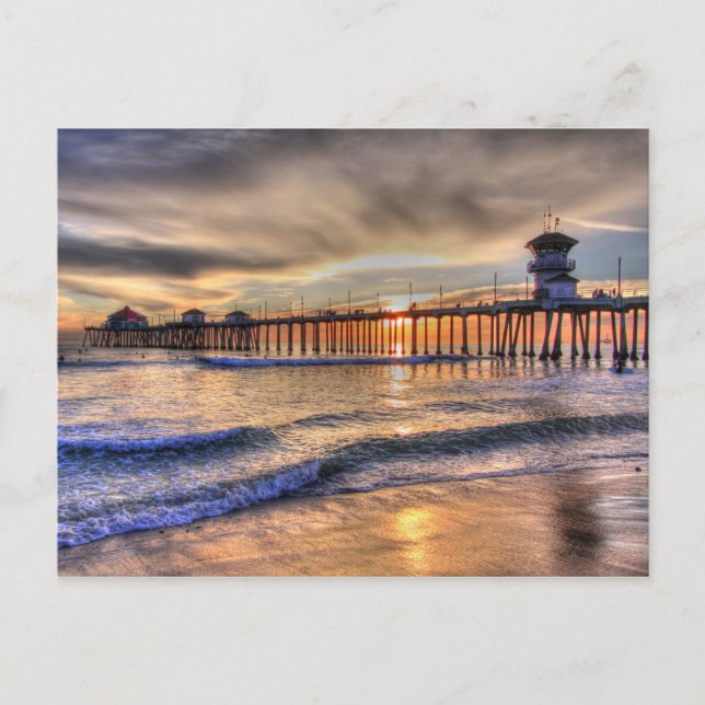 Sunset Huntington Beach Ca Postcard (Front)