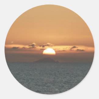 Sunset in Antigua I Seascape Photography Classic Round Sticker