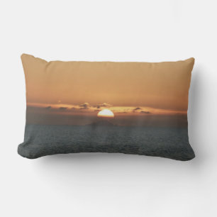 Sunset in Antigua I Seascape Photography Lumbar Cushion