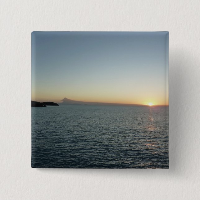 Sunset in Antigua II Island Seascape 15 Cm Square Badge (Front)