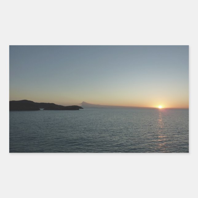 Sunset in Antigua II Island Seascape Rectangular Sticker (Front)