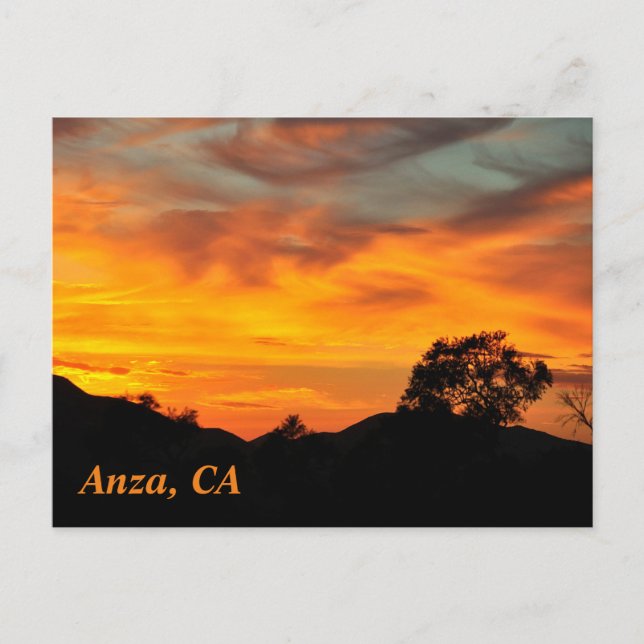 Sunset In Anza, CA Postcard (Front)