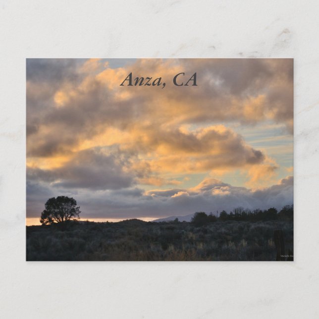 Sunset In Anza, CA Postcard (Front)