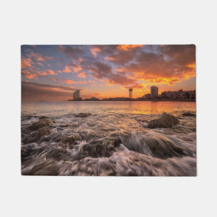 Sunset In Barcelona Doormat