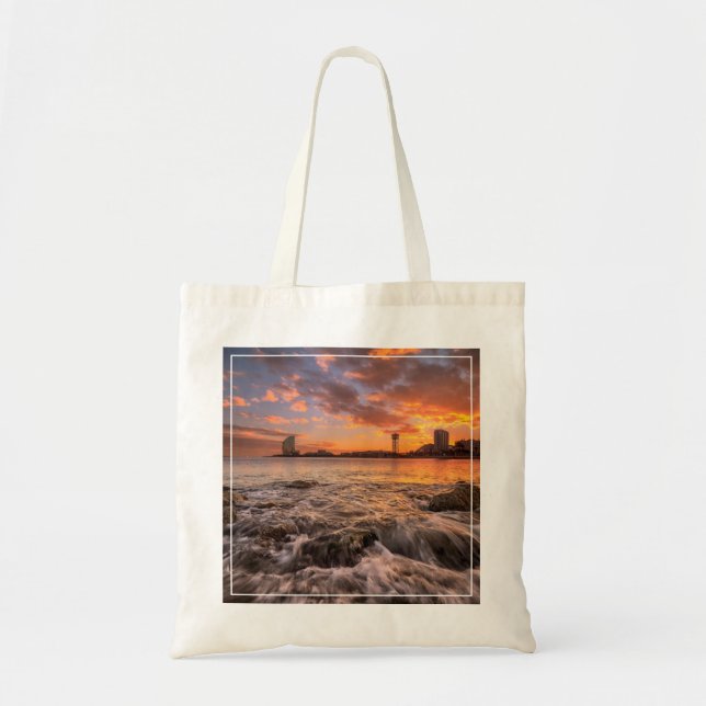 Sunset In Barcelona Tote Bag (Front)
