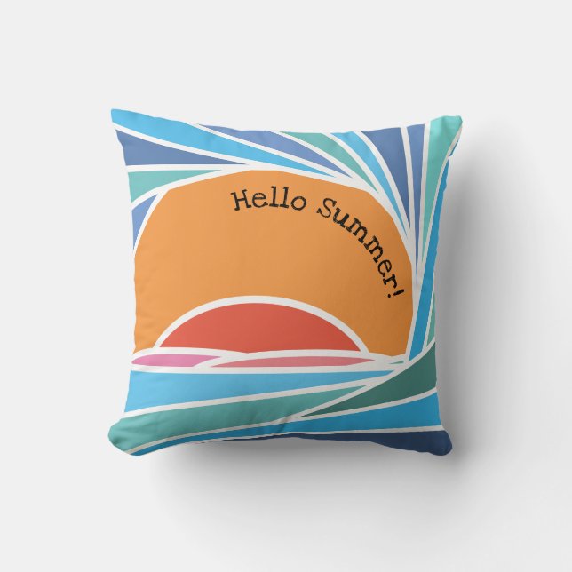 Sunset in Barrel Wave Cushion (Front)