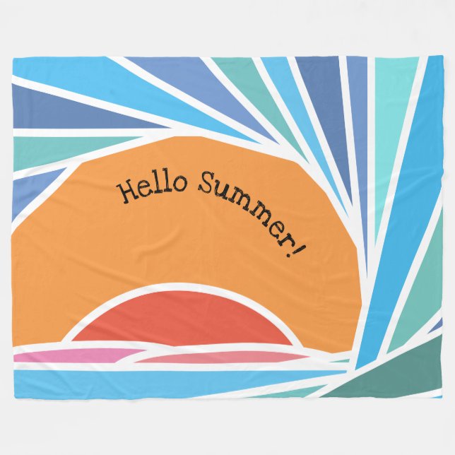Sunset in Barrel Wave Fleece Blanket (Front (Horizontal))