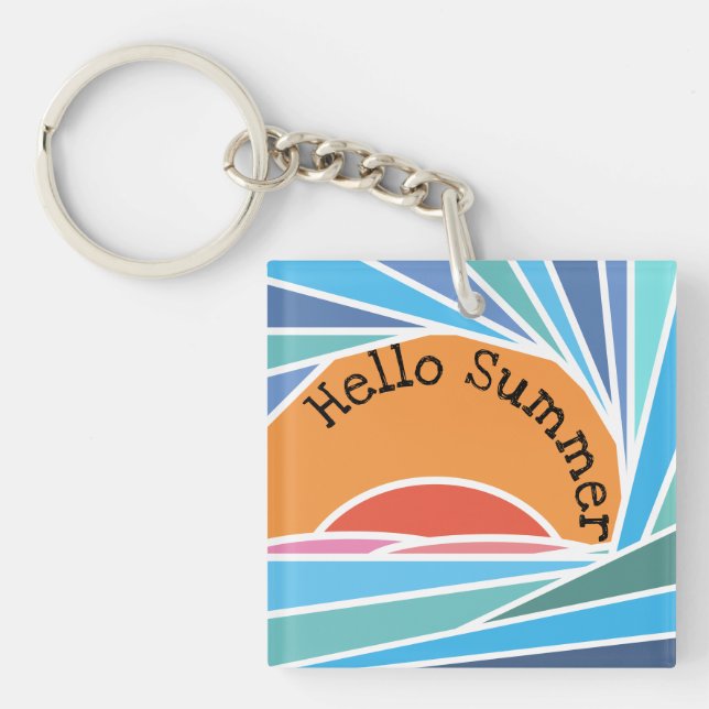 Sunset in Barrel Wave Key Ring (Front)