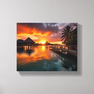 Sunset in Bora Bora Canvas Print