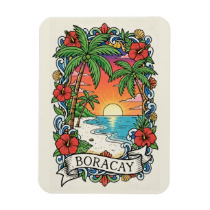 Sunset in Boracay Philippines  Magnet