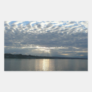 Sunset in British Columbia Canadian Seascape Rectangular Sticker