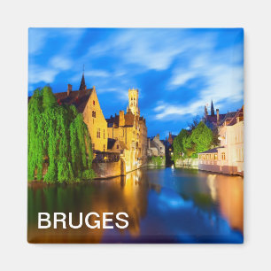 Sunset in Bruges. Belgium Magnet