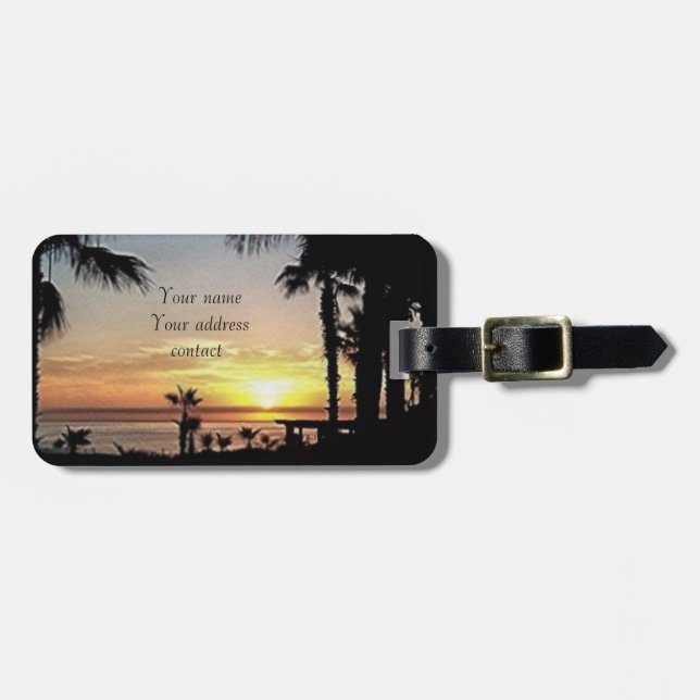 sunset in cabo luggage tag (Front Horizontal)