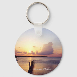 Sunset in Cancun Keychain