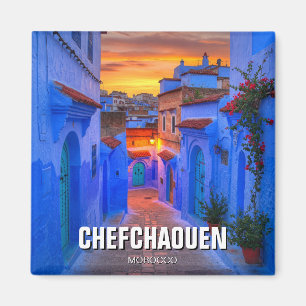 Sunset in Chefchaouen Morocco Travel Magnet