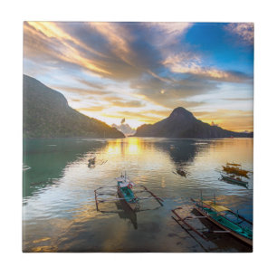 Sunset in El Nido Tile