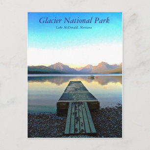 Sunset in Glacier National Park Postcard