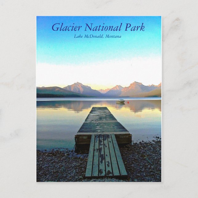 Sunset in Glacier National Park Postcard (Front)