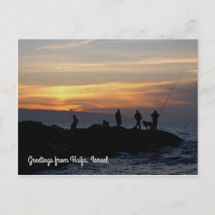 Sunset in Haifa, Israel Postcard