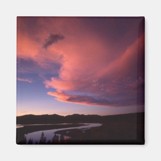 Sunset in Hayden Valley Magnet (Front)