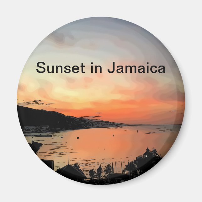 Sunset in Jamaica Magnet (Front)