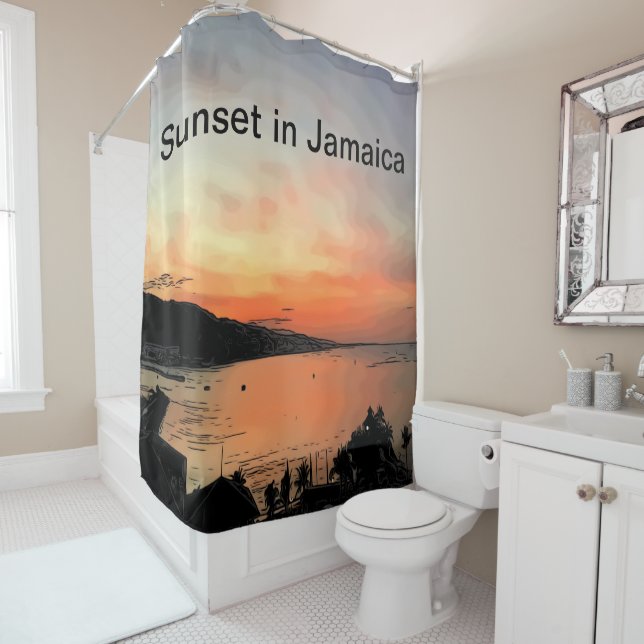 Sunset in Jamaica Shower Curtain (In Situ)