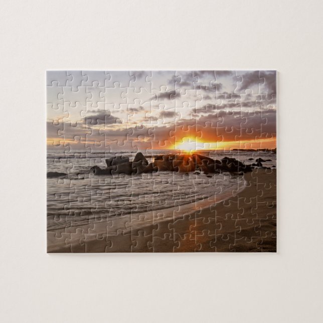 Sunset in Kauaii - Hawaii - 8x10 - 110 pc Jigsaw Puzzle (Horizontal)
