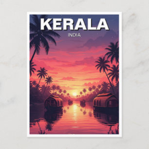 Sunset in Kerala India Postcard