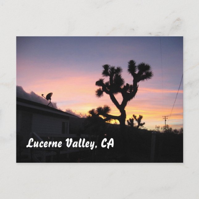 Sunset in Lucerne Valley Postcard (Front)