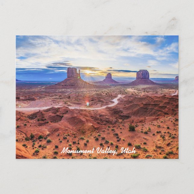 Sunset in Monument Valley, Utah Postcard (Front)