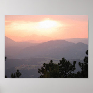 Sunset in mountains 2 big poster