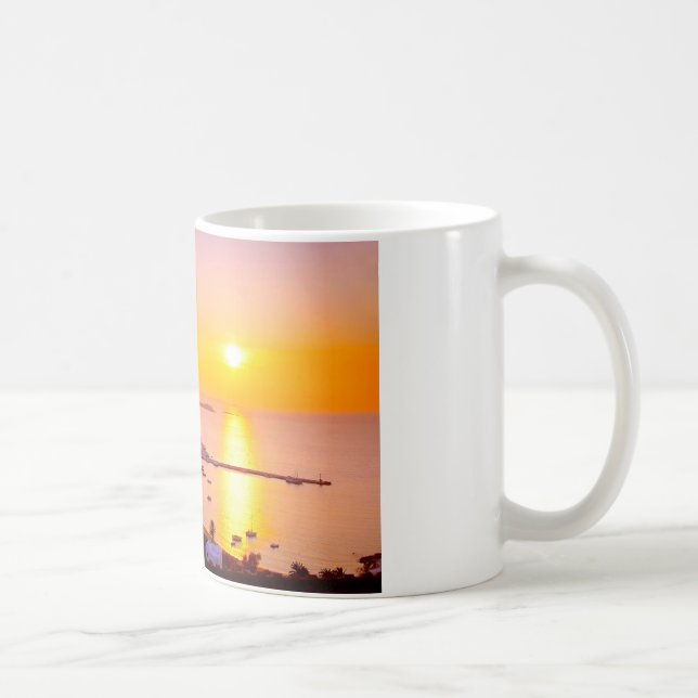 Sunset in Mykonos, Greece Coffee Mug (Right)