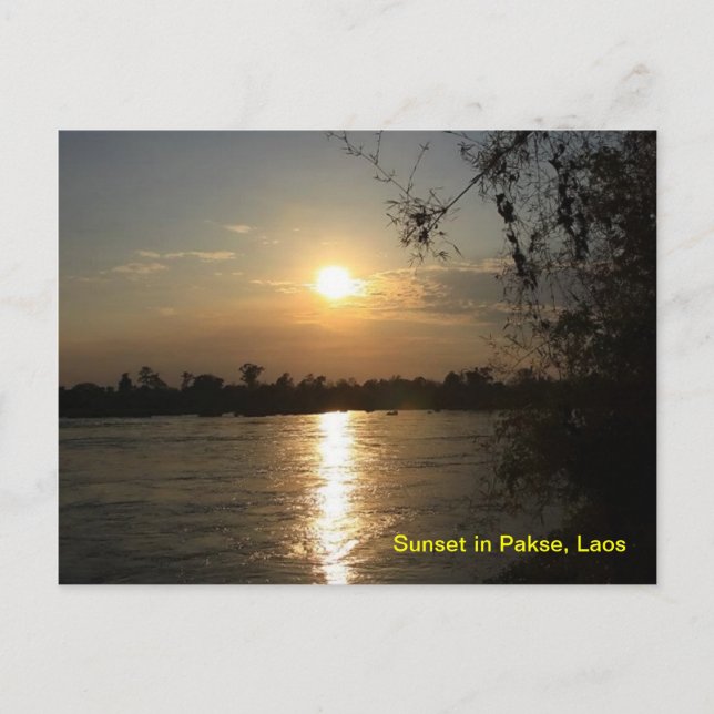 Sunset in Pakse Postcard (Front)