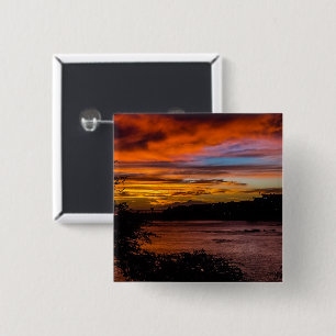 Sunset in Praia, Cape Verde 15 Cm Square Badge