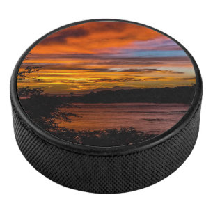 Sunset in Praia, Cape Verde Hockey Puck
