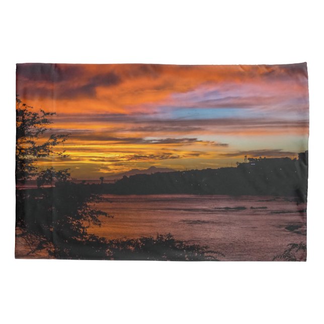 Sunset in Praia, Cape Verde Pillowcase (Back)