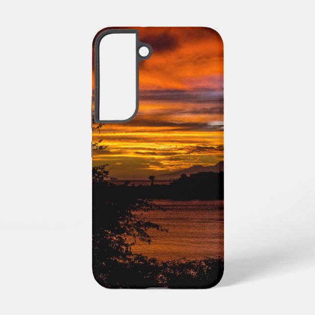 Sunset in Praia, Cape Verde Samsung Galaxy S22 Case (Back)