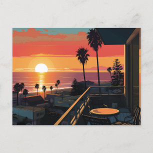 SUNSET IN SANTA MONICA #1 POSTCARD