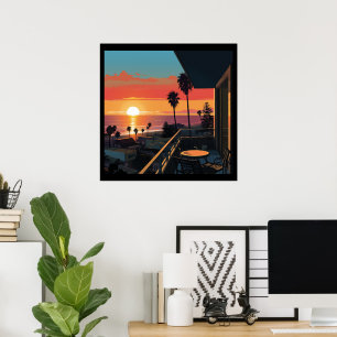 SUNSET IN SANTA MONICA #1 POSTER