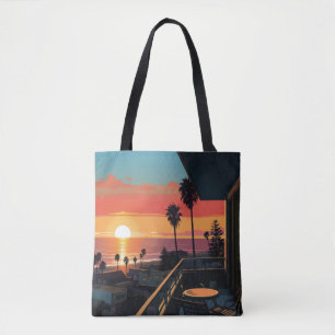 SUNSET IN SANTA MONICA #1 TOTE BAG