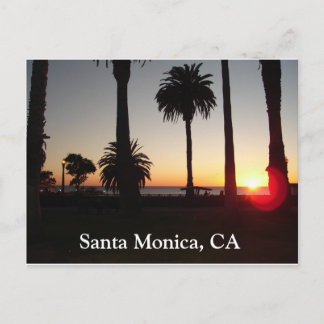Sunset In Santa Monica, CA Postcard