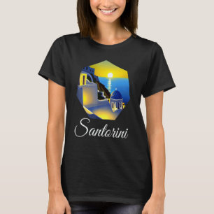 Sunset In Santorini Greece Painting T-Shirt