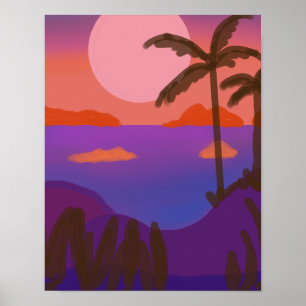 Sunset in secluded lagoon poster