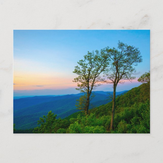 Sunset in shenandoah national park postcard (Front)