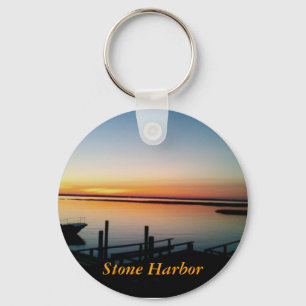 sunset in Stone Harbour keychain