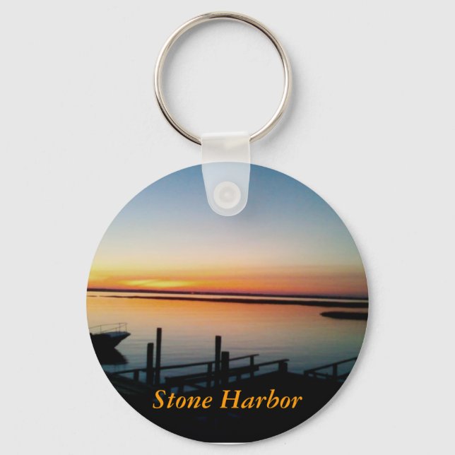 sunset in Stone Harbour keychain (Front)
