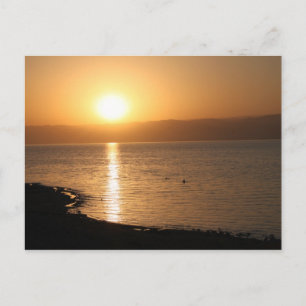 Sunset in the dead sea postcard