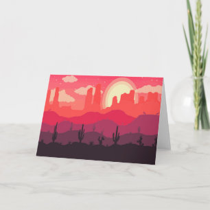 Sunset in the desert holiday card