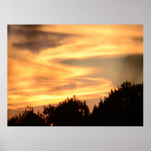 Sunset in the Forest Poster